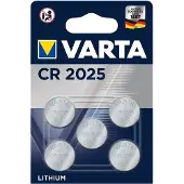 Varta CR2025 lithiumbatterij in een verpakking van 5
