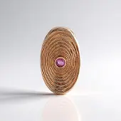Cavill - Zilveren Hanger 925 Sterling Zilver Rosé Verguld - Madagaskar Roze Saffier 0.27 ct Rond - Elegante Monosono 31x19 mm