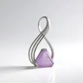 Cavill - Zilveren Hanger 925 Sterling Zilver Platina - Lavendel Amethist 6,95 ct - Fancy Zeshoek - Elegante Monosono Collectie