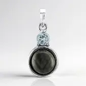 Cavill - Labradoriet en Blauwe Topaas Hanger - 925 Sterling Zilver - 2,176 ct Labradoriet & 0,288 ct Topaas - Elegante Dames Sieraden