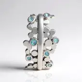 Cavill - Zilveren Hanger - 925 Sterling Zilver - 7 Londen Blauwe Topaas 0,126 ct - Rond Slijpsel - Modern Design - Elegante Dameshanger