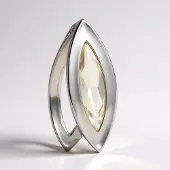 Cavill - Zilveren Hanger - 925 Sterling Zilver - Witte Kwarts 1,9 ct Marquise Slijpsel - Modern Elegant Design - MONOSONO COLLECTION