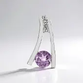 Cavill - Lavendel Amethist Hanger 1 278 ct met Witte Topazen 0 093 ct - 925 Sterling Zilver - Modern Minimalistisch - Braziliaanse Edelsteen Sieraden