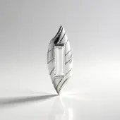 Cavill - Zilveren Hanger 14 ct Witte Kwarts Baguette - 925 Sterling Zilver Geplatineerd - Modern Asymmetrisch Bladdesign