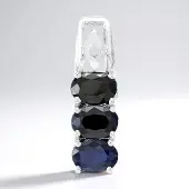 Cavill - Zilveren Hanger - 925 Sterling Zilver - 3 Ovale Blauwe Saffieren 1,92 ct - Elegante Diepblauwe Sieraden - Modern & Tijdloos