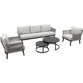 Qopps Loungeset Elion - aluminium - Rope - 3-delig -