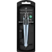 Faber-Castell 5x Faber-Castell Snel instelbaar kompas Grip hemelsblauw, Cirkel, Blauw