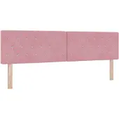 vidaXL LED Hoofdbord met LED-stripverlichting Roze 180 cm Fluweel