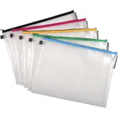 Exacompta Gripzakken 34160E A3 Zip EVA (Ethyleenvinylacetaat), PP (Polypropeen) Liggend 44 (B) x 0,4 (D) x 44 (H) cm Kleurenassortiment Pak van 10