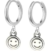 Charme Bijoux Zilveren oorring smiley -