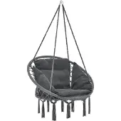 Casa.pro Hangstoel Kailua met kussen katoen max 150 kg donkergrijs
