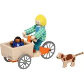 Goki Buigpopjes - Transportfiets Met 2 Popjes - En Hond - 3 Jaar