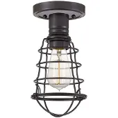 QUOIZEL LED Plafondlamp Mixon | 1X E27 Max 60W | Dimbaar | Palladian Bronze