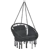 Casa.pro Hangstoel Kailua met kussen katoen max 150 kg zwart