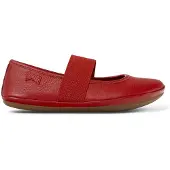 Camper Campervoor meisjes. 80025-153 Leren ballerina's Rechts rood (28), Leer, Plat, Geen, Casual, Duurzaam, kinderkleding