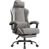 Songmics Ergonomische gamingstoel met vering en voetensteun, Duifgrijs