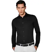 Desoto business overhemd zwart slim fit effen katoen