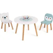 Janod Table And 2 Chairs Polar Veelkleurig 3-6 Years Kinderen