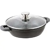 Cheffinger - Gietaluminium braadpan + deksel - afneembare