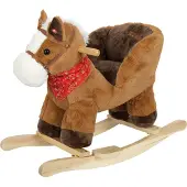 Small Foot - Houten Schommelpaard Bruin met Zitje en Geluid