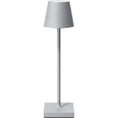 Sigor LED-accubordlamp Nuindie pocket, grijs, IP54, dimbaar, alu / grijs / zink, Aluminium, Modern