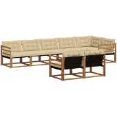 vidaXL Buiten bank set 8 st Natuurlijk en Beige