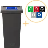 Northix Plafor - Fit Prullenbak 75l – Recycling – Blauw