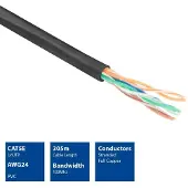 ACT EP359B CAT5E U/UTP Patchkabel Soepel Zwart - 305 meter