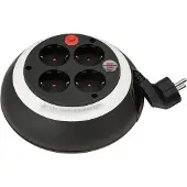 Brennenstuhl Comfort-Line kabel box met 4 contacten / zwart/wit - 3 meter