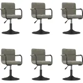 Syfax Eetkamerstoelen draaibaar 6 st fluweel lichtgrijs
