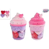 Nobrand pluche ijsje knuffel met hartjes - Fluffy Menu 36cm speelgoed.