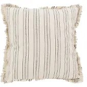 NOVÉE Sierkussen yuna stripe zwart | 45 x 45 cm | katoen/linnen