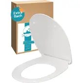 Calmwaters - WC-bril - Wit - Duroplast - Vlak - Softclose - Afneembaar