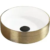 Mexen Clarisa opbouwwasbak 36 x 36 cm, wit/goud - 22073655