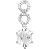 Cavill - Zilveren Hanger 925 Sterling Zilver - 2 232 ct Ovale Danburiet & 0 257 ct Cambodjaanse Zirkon - Elegant 25x9 mm