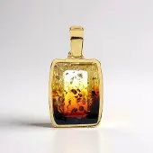 Cavill - 3 15 ct Baltische Barnsteen Hanger - 925 Sterling Zilver met Gouden Plating - Antiek Bloemenpatroon - Natuurlijke Edelsteen