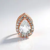 Cavill - Zilveren Hanger Rosé Verguld - 925 Sterling Zilver - 0,892 ct Cambodjaanse Zirkoon - 20 Pavé Zirkonia 1,027 ct - Elegant