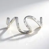Cavill - Zilveren Hanger - 925 Sterling Zilver Geplatineerd - 22 Cambodjaanse Zirkonen 0,209 ct - Golvend Modern Elegant Design - Monosono Collection