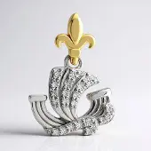 Cavill - Zilveren Lelievormige Hanger met 0 245 ct Tanzanische Zirkoon - 925 Sterling Zilver Gouden Accenten - Sierlijke Sieraad