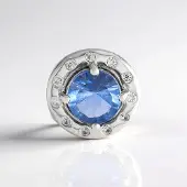 Cavill - Zilveren Hanger - 925 Sterling Zilver Geplatineerd - Kleurwissel Fluoriet 1.378 ct - 11 Zirkonen 0.122 ct - Elegant Rond Slijpsel 7 mm