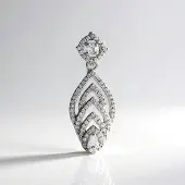 Cavill - Zilveren Hanger - 925 Sterling Zilver met 0 96 ct Cambodjaanse Zirkoon Peervormig en Rond - Elegante Stralende Sieraad 31x12 mm