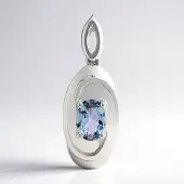 Cavill - Zilveren Hanger met Onverhitte Tanzaniet 0 68 ct - 925 Sterling Zilver Palladiumlaag - Ovaal Slijpsel 7x5 mm - Elegant Design