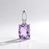 Cavill - Zilveren Hanger - 925 Sterling Zilver Platina Plating - Azuurblauwe Kwarts 2,244 ct - Cambodjaanse Zirkoon 0,079 ct - Elegant
