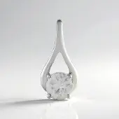 Cavill - Zilveren Hanger - 925 Sterling Zilver Geplatineerd - Ronde briljant geslepen Cambodjaanse Zirkoon 0 715 ct - Elegant Tijdloos Design 16x8 mm
