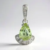 Cavill - Peervormige Hanger - 925 Sterling Zilver Platinaverzilverd - Toermalijn 0.96 ct & Cambodjaanse Zirkon - Elegant Dames Sieraad