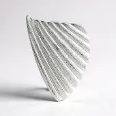 Cavill - Zilveren hanger 925 Sterling Zilver met Platina Coating - Monosono Collectie - Minimalistisch Schelp Design - Lichtgewicht 16x10 mm