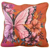NOVÉE Sierkussen butterfly bloom | 45 x 45 cm | velvet/polyester