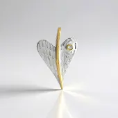 Cavill - Zilveren Hanger - 925 Sterling Zilver Platina Verguld - Tanzania Zirkoon Rond 0,02 ct - Monosono Collectie - Elegant Hartvormig Design