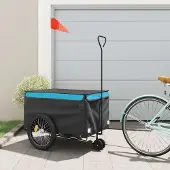 Prolenta Maison Exclusive - Fietsaanhanger, zwart en blauw, 45 kg, staal