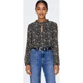 ONLY Blouse 'ONLDitsy' lichtbruin / grijs / zwart